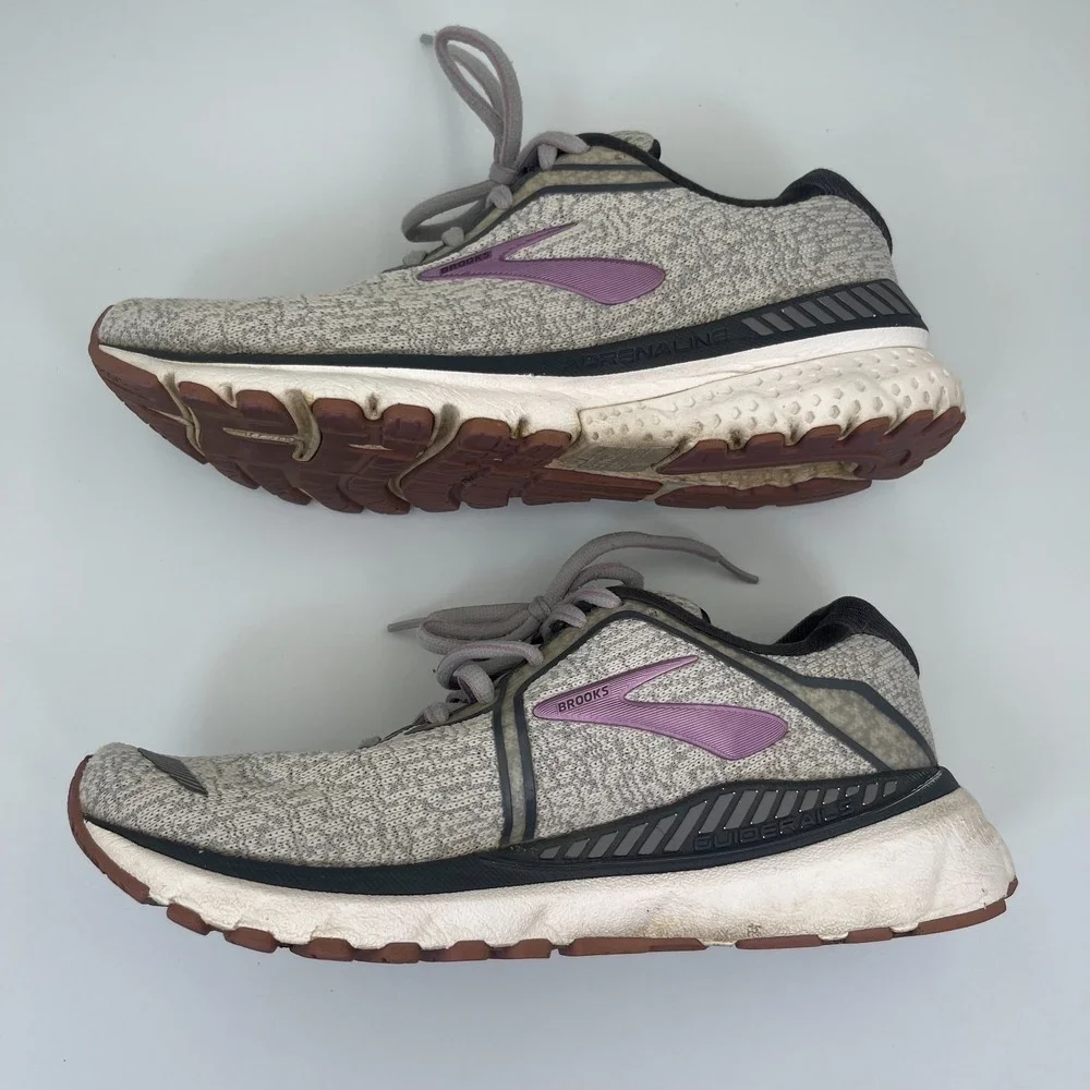 Brooks Adrenaline 20 1202961B030 Sneakers Womens US 7.5B Gray Knit Running Shoes